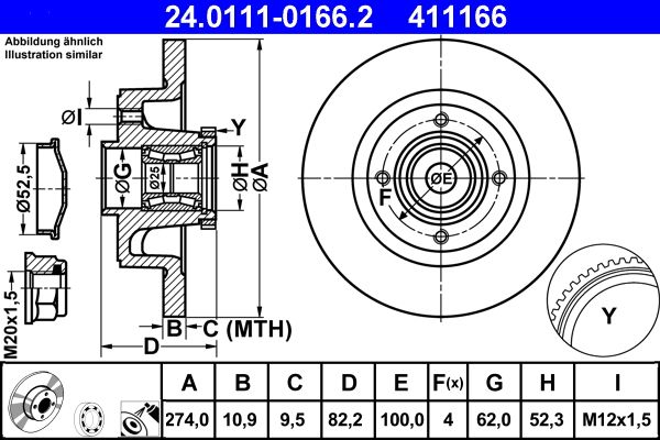 ATE 24.0111-0166.2 Brake Disc