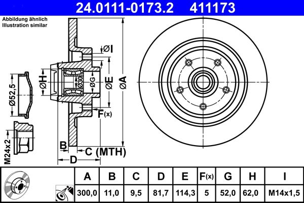 ATE 24.0111-0173.2 Brake Disc