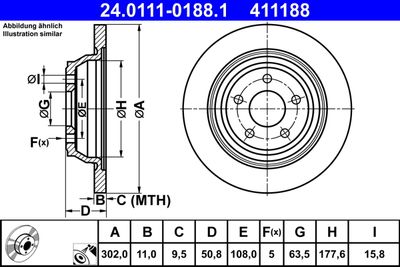 Brake Disc ATE 24.0111-0188.1