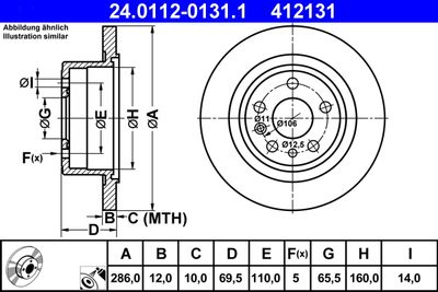 Brake Disc ATE 24.0112-0131.1