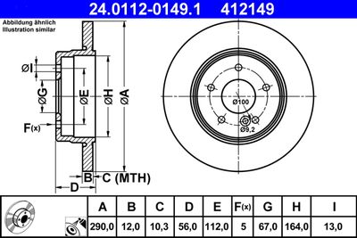 Brake Disc ATE 24.0112-0149.1