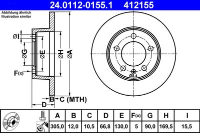 Brake Disc ATE 24.0112-0155.1