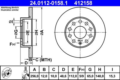 Brake Disc ATE 24.0112-0158.1