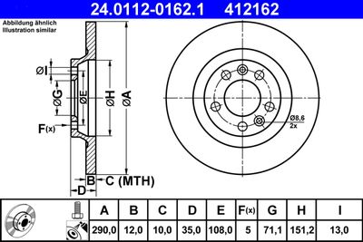 Brake Disc ATE 24.0112-0162.1