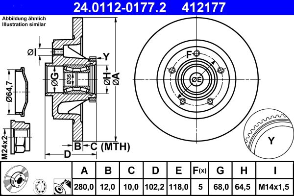 ATE 24.0112-0177.2 Brake Disc