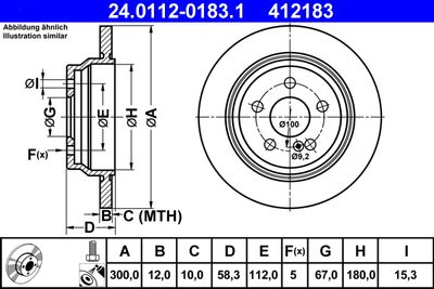 Brake Disc ATE 24.0112-0183.1