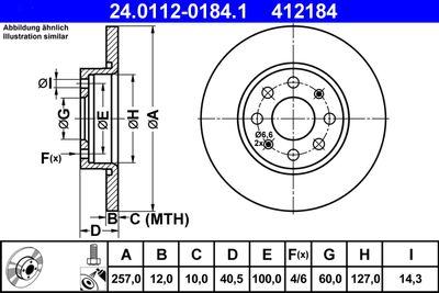 Brake Disc ATE 24.0112-0184.1