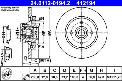 Brake Disc ATE 24.0112-0194.2