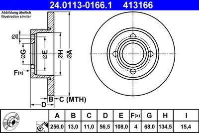 Brake Disc ATE 24.0113-0166.1