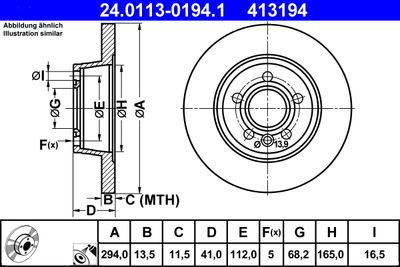 Brake Disc ATE 24.0113-0194.1