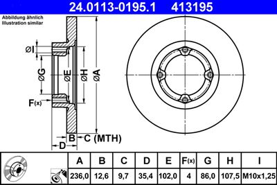 Brake Disc ATE 24.0113-0195.1