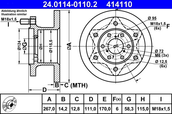 ATE 24.0114-0110.2 Brake Disc