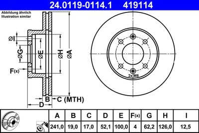 Brake Disc ATE 24.0119-0114.1