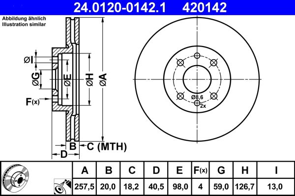 ATE 24.0120-0142.1 Brake Disc