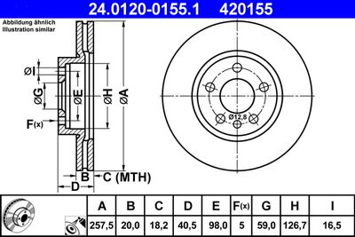 Brake Disc ATE 24.0120-0155.1