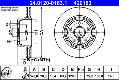 Brake Disc ATE 24.0120-0183.1