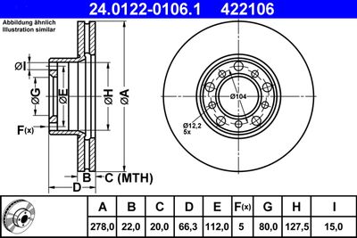 Brake Disc ATE 24.0122-0106.1