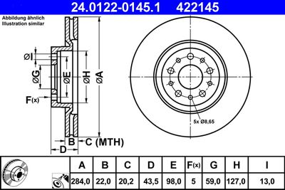 Brake Disc ATE 24.0122-0145.1