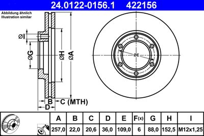 Brake Disc ATE 24.0122-0156.1