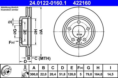 Brake Disc ATE 24.0122-0160.1