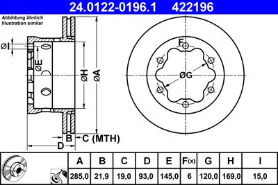 Brake Disc ATE 24.0122-0196.1