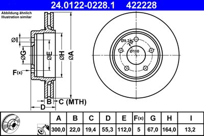 Brake Disc ATE 24.0122-0228.1