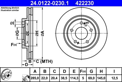 Brake Disc ATE 24.0122-0230.1