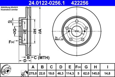 Brake Disc ATE 24.0122-0256.1