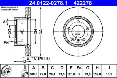 Brake Disc ATE 24.0122-0278.1