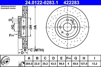 Brake Disc ATE 24.0122-0283.1