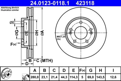 Brake Disc ATE 24.0123-0118.1