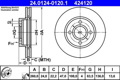 Brake Disc ATE 24.0124-0120.1