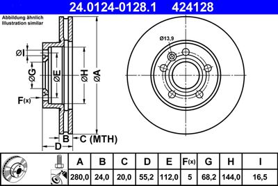 Brake Disc ATE 24.0124-0128.1