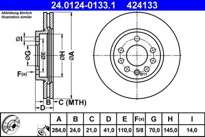 Brake Disc ATE 24.0124-0133.1