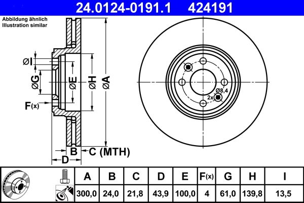 ATE 24.0124-0191.1 Brake Disc