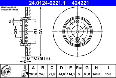 Brake Disc ATE 24.0124-0221.1