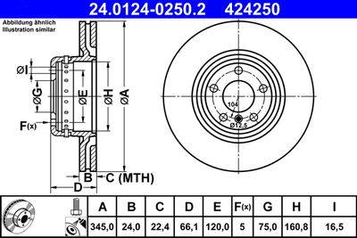 Brake Disc ATE 24.0124-0250.2