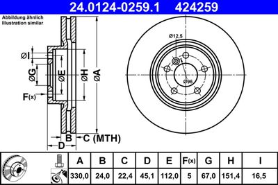 Brake Disc ATE 24.0124-0259.1