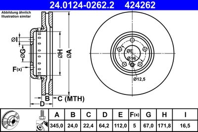 Brake Disc ATE 24.0124-0262.2