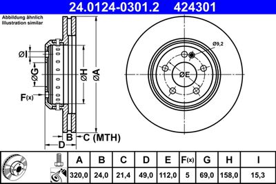 Brake Disc ATE 24.0124-0301.2