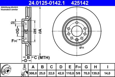 Brake Disc ATE 24.0125-0142.1