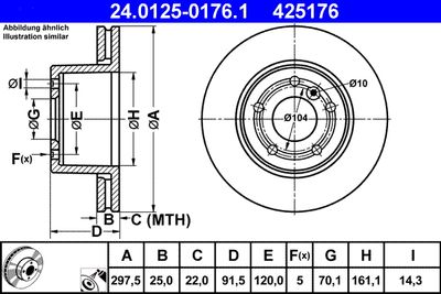 Brake Disc ATE 24.0125-0176.1