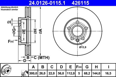 Brake Disc ATE 24.0126-0115.1