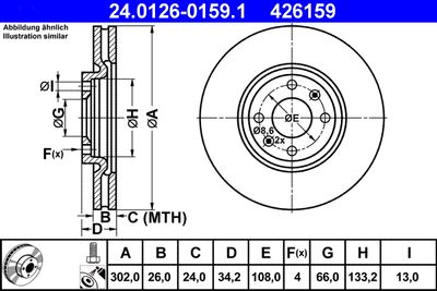 Brake Disc ATE 24.0126-0159.1