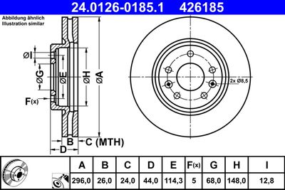 Brake Disc ATE 24.0126-0185.1