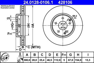 Brake Disc ATE 24.0128-0106.1