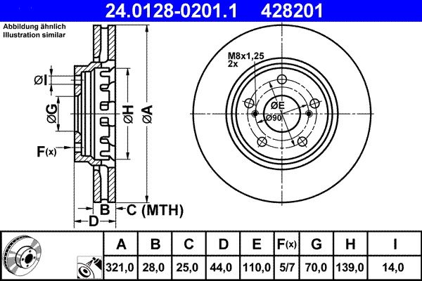 ATE 24.0128-0201.1 Brake Disc