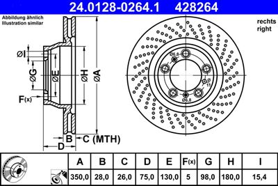 Brake Disc ATE 24.0128-0264.1