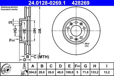 Brake Disc ATE 24.0128-0269.1