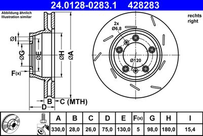 Brake Disc ATE 24.0128-0283.1